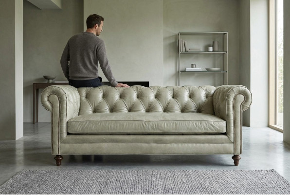 Chesterfield Luxus Sofa Couch Polster Sitz Leder Garnitur 321 Sitzer Couchen Neu