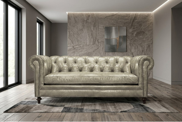 Chesterfield Luxus Sofa Couch Polster Sitz Leder Garnitur 321 Sitzer Couchen Neu