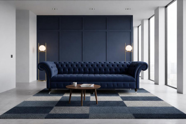 Chesterfield Sofa Samt Viersitzer Design Sofas Polster Couchen Couch Samt 265cm