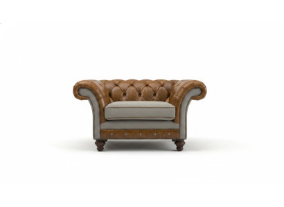 Chesterfield Design Stoff Couch Sessel 1.5 Sitzer Polster Sofas Lounge Neu Club
