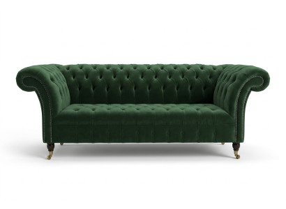 Klassische Chesterfield Design Couch 3 Sitzer Sofa Couch Samt Leder big grün neu
