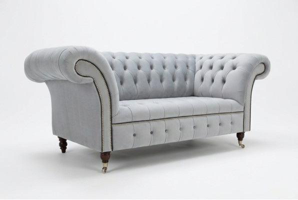 Textil Sofa Stoff Couch Chesterfield big sofas xxl couchen Sitz Polster 185cm