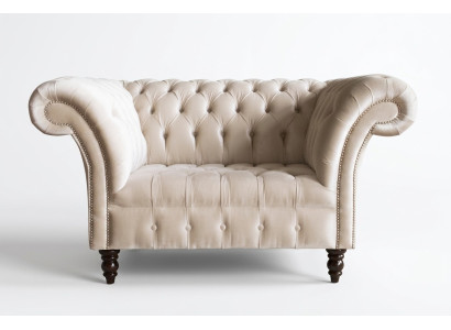 Chesterfield Sofa Couch Polster Garnitur 1,5 Sitzer Sofas Klassisch Einsitzer