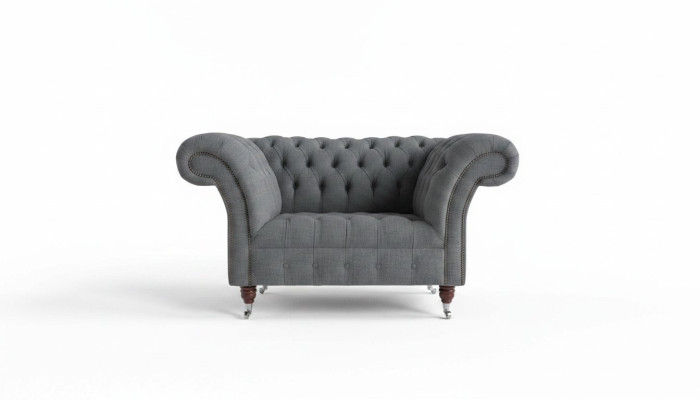Chesterfield Design Stoff Couch Sessel 1.5 Sitzer Polster Sofas Lounge Neu Club