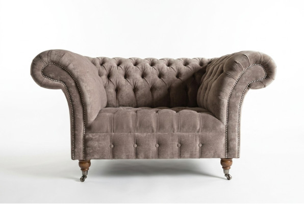 Chesterfield Sessel Fernseh Couch 1 Sitzer Sofa Stoff Polster Neu Textil Couchen