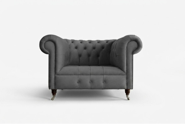 Sessel 1 Sitzer Chesterfield Textil Polster Sofas Design Luxus Couch Sofa Stoff