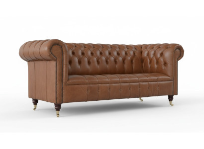 Chesterfield Dreisitzer Couch Polster Sofa Design Sofas Couchen Ledercouch neu