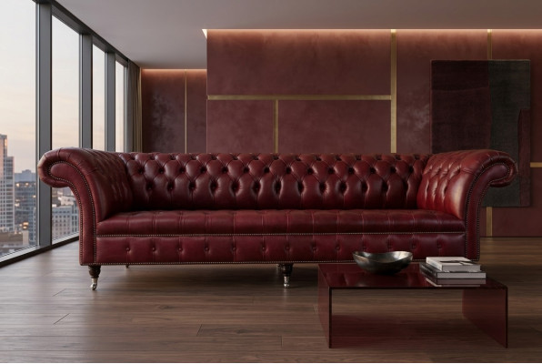 Chesterfield Design Sofa 4 Sitzer Couch Polster Luxus Klassische Textil Sofas