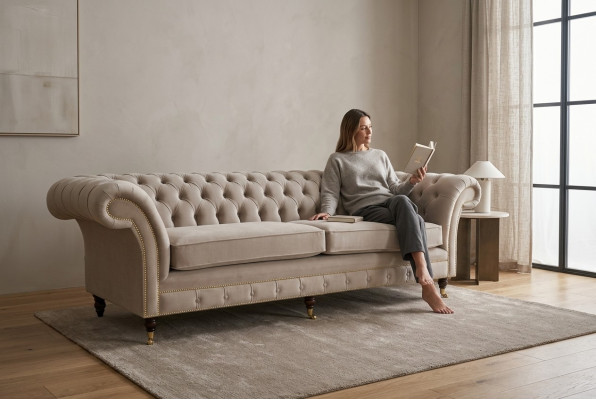 Sofa 4 Sitzer xxl Couch Sitz Polster Sofas Couchen Chesterfield Design 