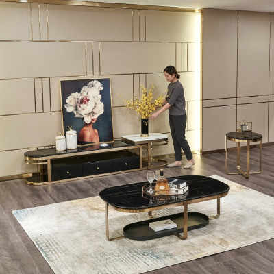 Wohnzimmer Set Sidebaord Beistelltisch Couchtisch Tisch 3tlg. Komplett