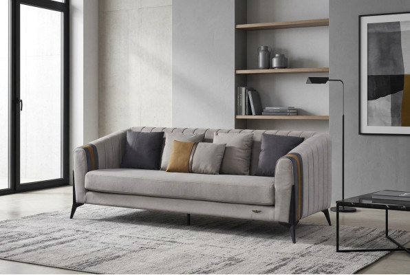 Sofagarnitur Wohnlandschaft Sofas Couchen Polster Stoffsofa 3+1 Sitzer