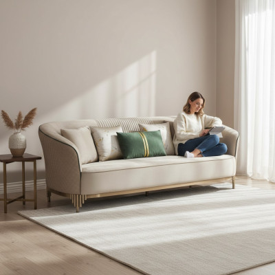 Design 3 Sitzer Dreisitzer Sofas Club Lounge Sofa Polster Couch Stoff