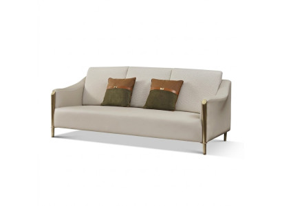 Ledersofa Textil Stoff 3 Sitzer Couch Design Sitz Polster Garnitur Dreisitzer