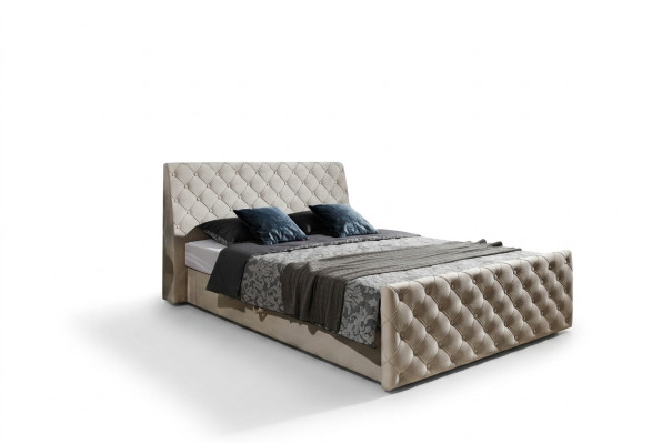 Chesterfield Bett Betten Leder 180x200cm Polster Ehe Design Leder Hotel Möbel