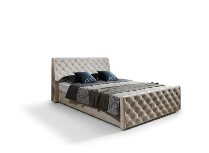 Chesterfield Bett Betten Leder 180x200cm Polster Ehe Design Leder Hotel Möbel