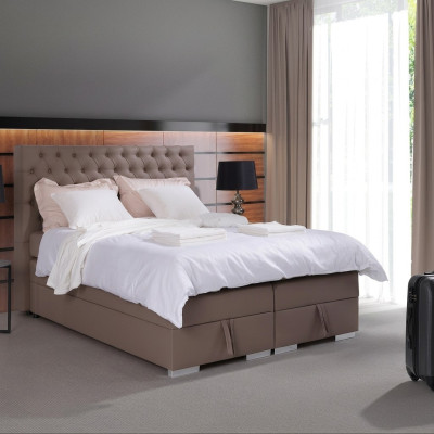 Komplettes Boxspring Bett Matratze Topper Hotel Doppel Betten Chesterfield Neu