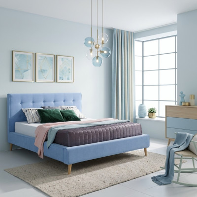 Hotel Chesterfield Luxus Bett Blau Schlafzimmer Englische Betten 180 x 200cm Neu