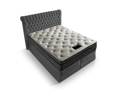 Graues Luxus Schlafzimmer Chesterfield Bett Polster Design Luxus Doppelbetten