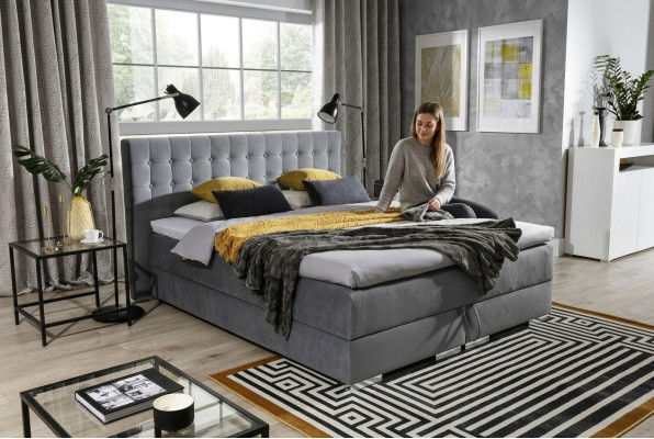Chesterfield Design Bett Textil Samt Polster Samt Hotel Betten Schlafzimmer Neu