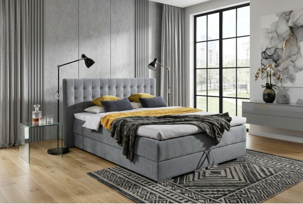 Chesterfield Design Bett Textil Samt Polster Samt Hotel Betten Schlafzimmer Neu