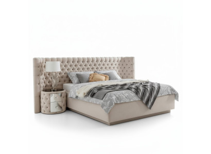 Chesterfield Bett Luxus Schlafzimmer Hotel Deko Polster Betten mit Knöpfen