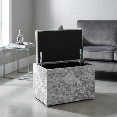 Pouf Fußhocker Ottomane Sitz Hocker Polsterhocker Sitzhocker Edler Truhe Box neu
