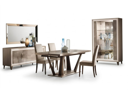 Italienisches Designer Esszimmer Set Garnitur Stuhl Tisch Gruppe 5tlg Neu