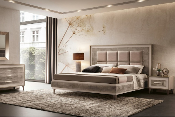 Luxus Schlafzimmer Bett Doppelbett Modern Holz Samt Polster Betten Neu Luxus
