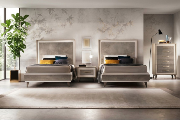 Schlafzimmer Set Bett Nachttische Kommode Stil Garnitur Italienische Möbel 4 tlg