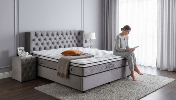 Bettgestell Stoff Möbel Luxus Modern Betten Bett Textil Schlafzimmer Design
