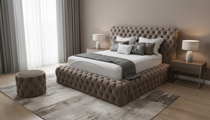 Bett 2x Nachttisch 3 tlg. Schlafzimmer Set Design Möbel Modern Luxus Betten Neu