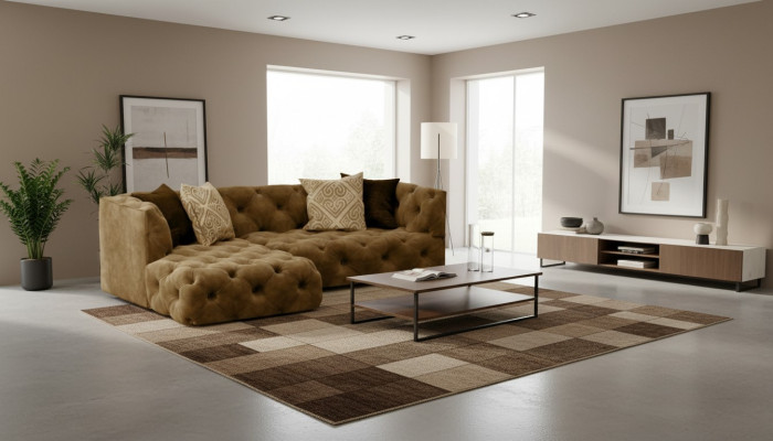 Chesterfield L-Form Ecksofa Couch Design Textil Polster Garnitur Sofa Ecke Neu