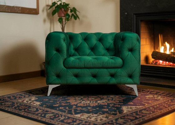 Chesterfield Sessel Luxus Einsitzer Chesterfield Polster Sofa Lounge Club Samt