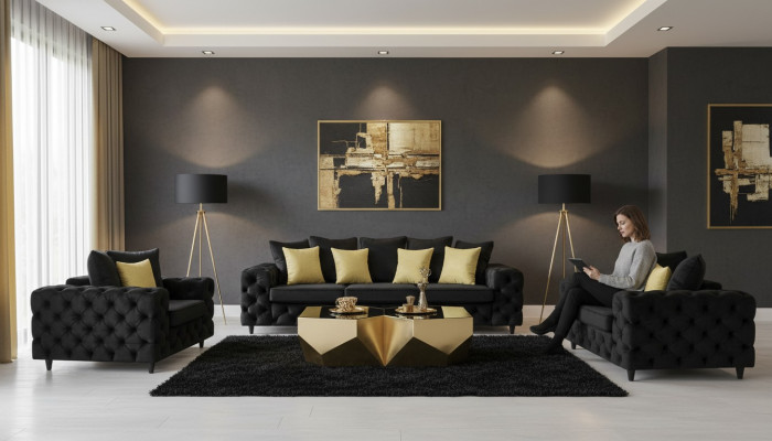 Chesterfield Design Wohnzimmer Sofagarnitur Möbel Couch 321 Sitzer