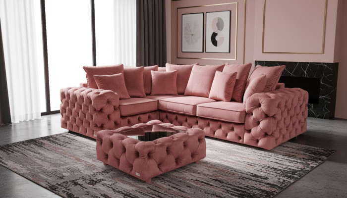 Ecksofa Sofa Couch Polster Eckgarnitur L Form Couchtisch Textil Wohnlandschaft