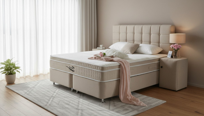 Edel Boxspring Bett 3tlg Set Nachttisch Betten Möbel Luxus Schlafzimmer