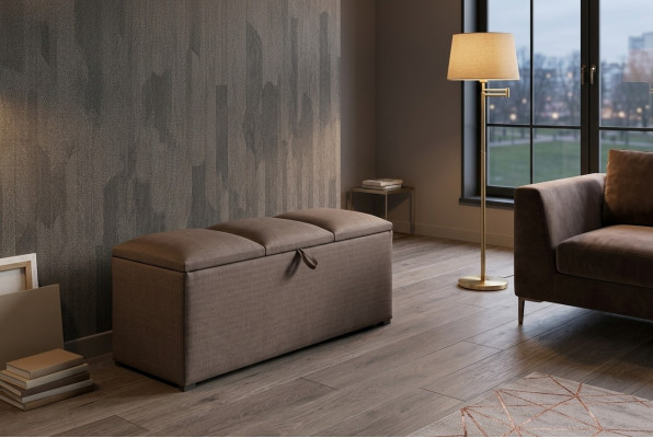 Truhe Aufbewahrung Box Luxus Schlafzimmer Hocker Textil Fußhocker