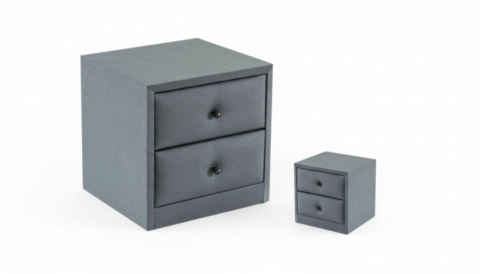 Design Nachttisch Textil Polster Möbel Nachttische Konsolen Schlafzimmer Stoff