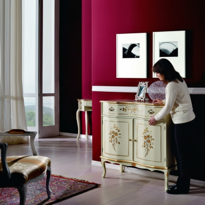 Wohnzimmer Möbel Klassische Barock Luxus Sideboard Kommode Echtholz