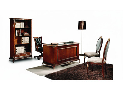 Klassische Büro Schreibtisch Schreibtische Tisch Holz Stuhl 2tlg Set Barock