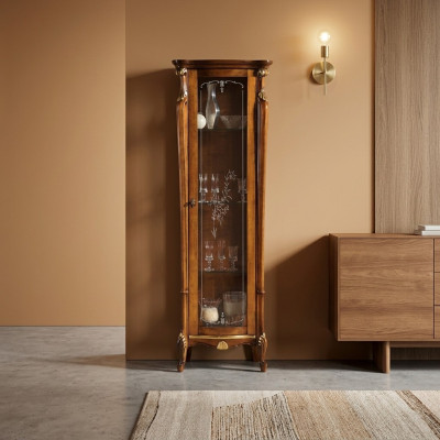 Schick Design Glasschrank Holz Klassischer Stil Barock Vitrinen Italienische Möbel Neu