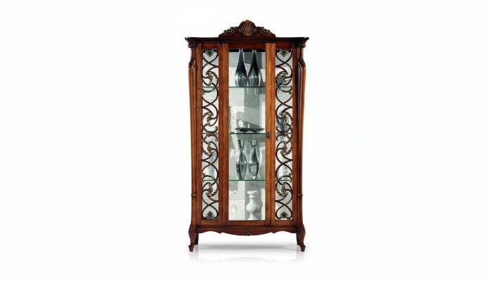 Klassische Vitrine Schrank Design Schränke Regale Glasschrank Italienische Möbel Neu