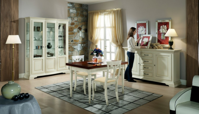 Design Esszimmer Set Garnitur 5tlg Holz Möbel Kommode 2x Stuhl Tisch Vitrine Neu