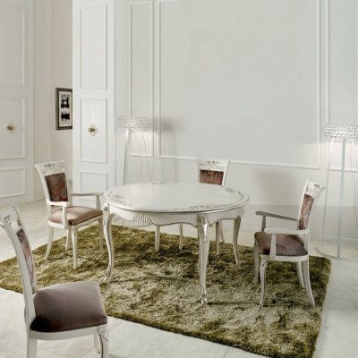 Italienische Möbel Esstisch 4x Stühle Holz Tisch Essgarnitur Klassisches Design