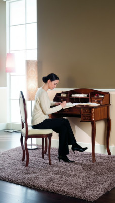 Möbel Sekretär Antik Barock Stil Luxus Tisch Büro Kommode Holz