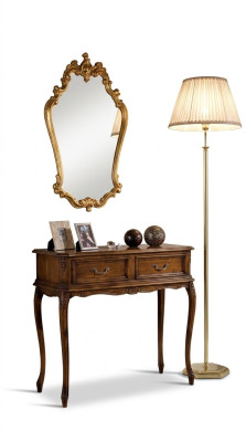 Luxus Holz Italienische Möbel 2tlg Set Möbel Stil Barock Konsolentisch mit Spiege Neu