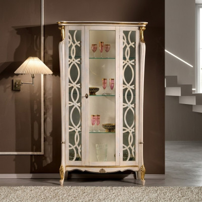 Klassische Möbel Holz Design Vitrine Stil Regal Schrank Schränke Italienische Möbel Neu