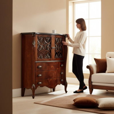 Schicke Anrichte Schrank Vitrine Kommode Design Möbel Schränke Kommoden