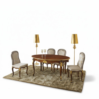 Set Garnitur 5tlg Esstisch 4 Stühle Luxus Esszimmer Möbel Gruppe Italien Möbel