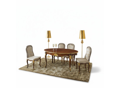 Set Garnitur 5tlg Esstisch 4 Stühle Luxus Esszimmer Möbel Gruppe Italien Möbel